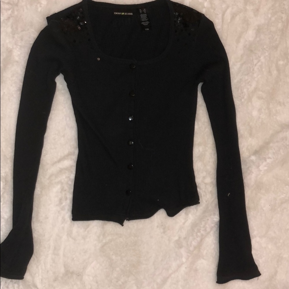 Black long sleeved top
